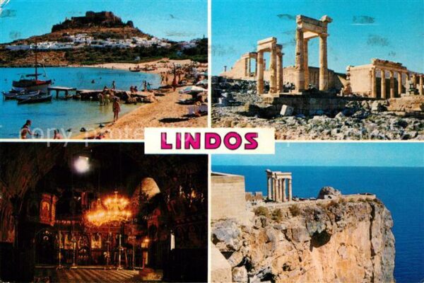 Lindos Lindo Panoramen Ruinen Abendstimmung