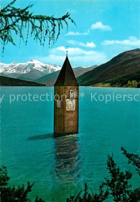 Curon Venosta Turm des versunkenen Graun Ortler