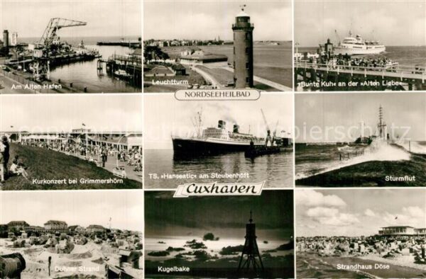 Cuxhaven Nordseebad Alter Hafen Leuchtturm Bunte Kuh Alte L