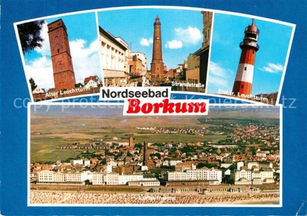 Borkum Leuchtturm Strandstrasse Fliegeraufnahm
