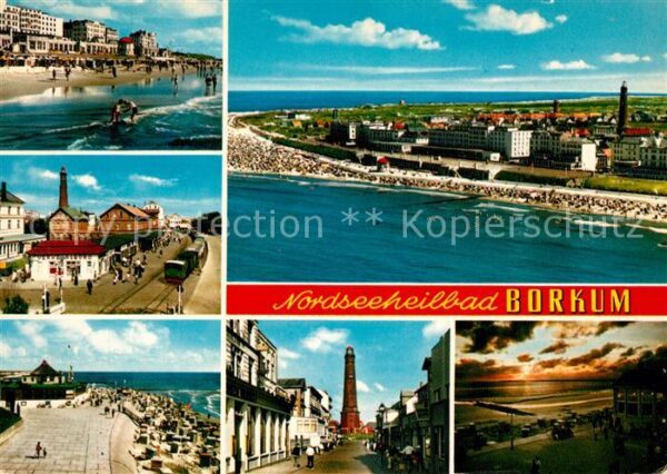 Borkum Strand Inselbahnhof Promenade Leuchttur