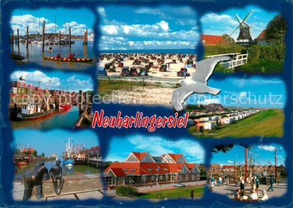 Neuharlingersiel Hafen Fischkutter Strandleben Windmühle