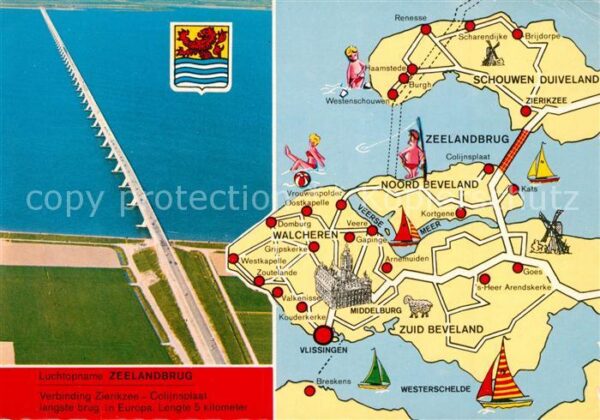 Noord Beveland Zeelandbrug Brücke Fliegeraufnahme Land