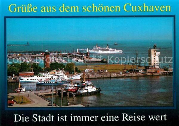 Cuxhaven Nordseebad Hafen mit Blick zur Alten Liebe Fähre F