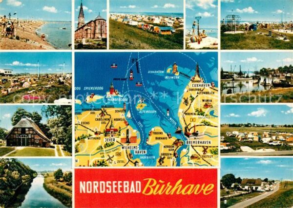Burhave Strand Friesenhaus Kanal Campingplatz K