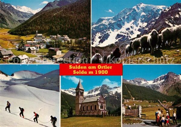 Sulden Solda Gesamtansicht mit Alpenpanorama Kirche
