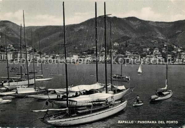 Rapallo Panorama del Porto Hafen Segelschiffe