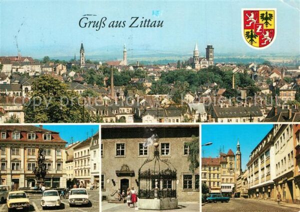 Zittau Stadtpanorama Motive Innenstadt Brunnen