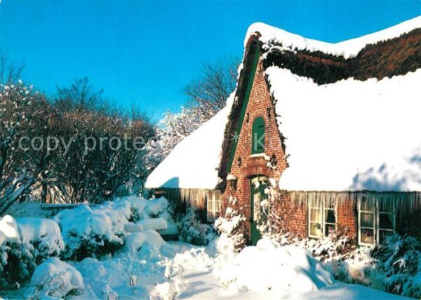 Insel Sylt Friesenhaus im Schnee