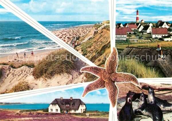 Insel Sylt Dünen Strand Ortsmotiv mit Leuchtturm F