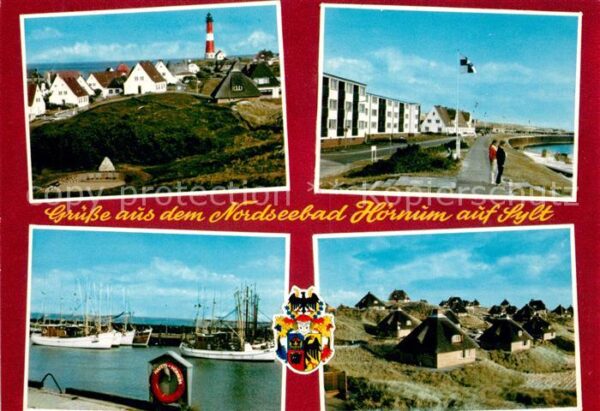 Hoernum Sylt Teilansicht mit Leuchtturm Promenade Fr