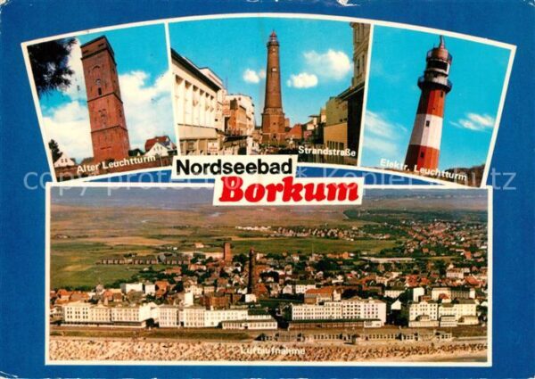 Borkum Leuchtturm Strandstrasse Fliegeraufnahm