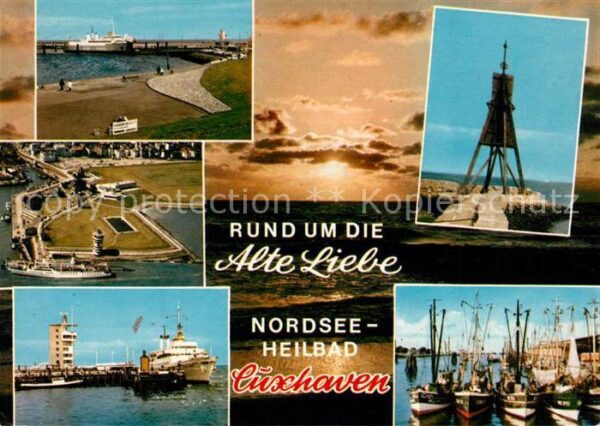 Cuxhaven Nordseebad Hafen Kugelbake Hafen Fähre Fischkutter