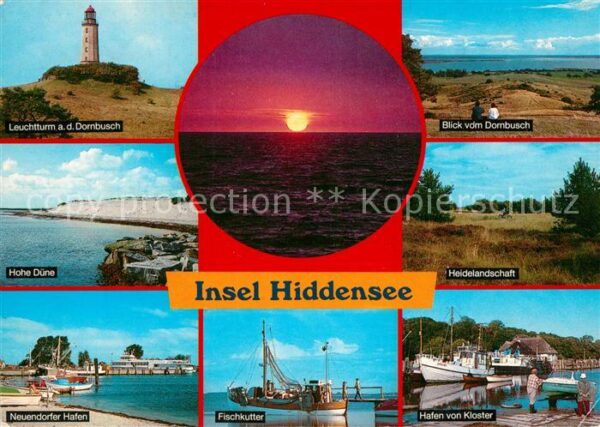 Insel Hiddensee Leuchtturm Dornbusch Hohe Düne Heidelan