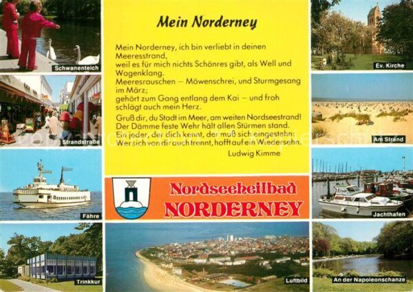 Norderney Nordseebad Schwanenteich Strandstrasse Fähre Trink