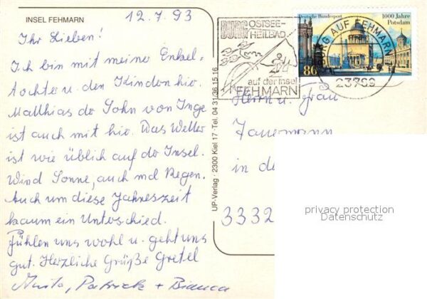 Insel Fehmarn Blick zur Kirche Rapsfelder Fehmarnsund – Bild 2