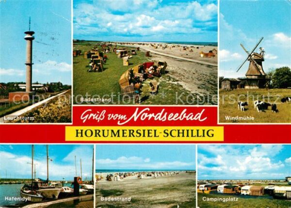 Schillig Leuchtturm Badestrand Windmühle Hafen B