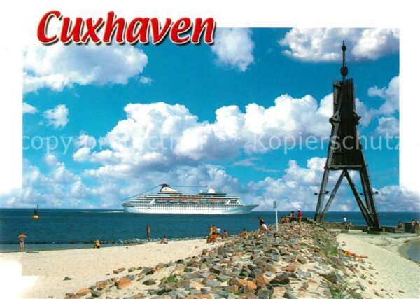 Cuxhaven Nordseebad Kugelbake Wahrzeichen der Stadt Passagi
