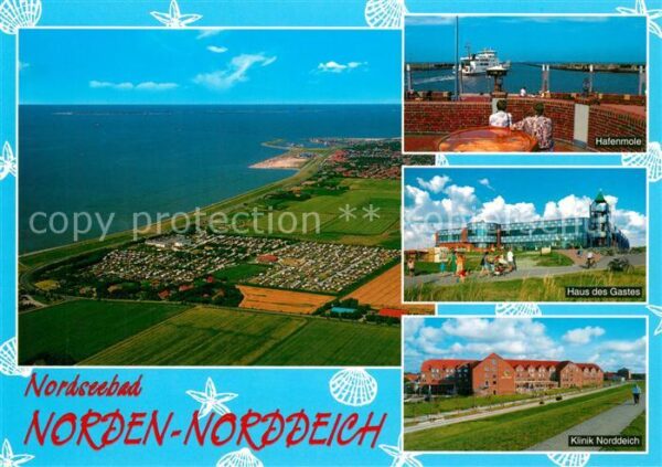 Norden Norddeich Ostfriesland Hafenmole Haus des Gastes Klinik Fliege