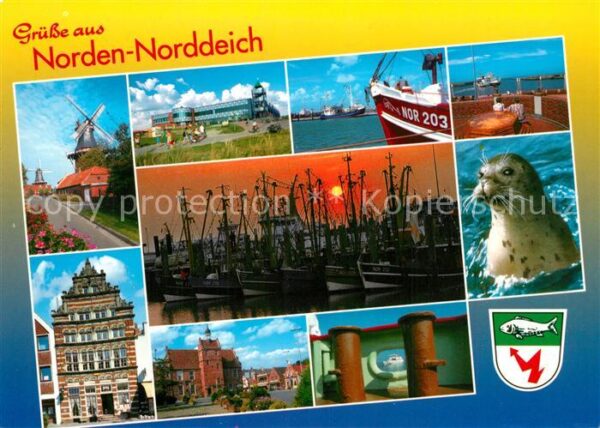 Norden Norddeich Ostfriesland Windmühle Hotel Restaurant Hafen Fischk