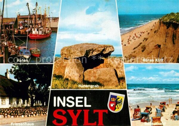 Insel Sylt Hafen Fischkutter Hünengrab Rotes Kliff