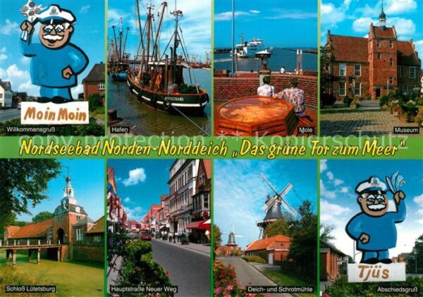 Norddeich Ostfriesland Moin Moin Willkomensgruss Hafen Fischku