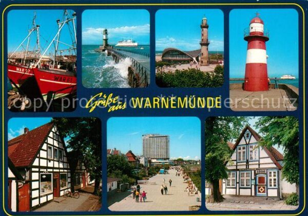 Warnemuende Ostseebad Fischkutter Hafen Mole Leuchtturm Teepo