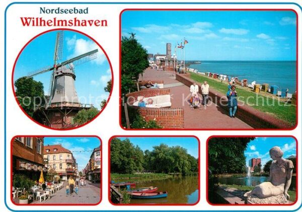 Wilhelmshaven Windmühle Strand Promenade Strassencafe