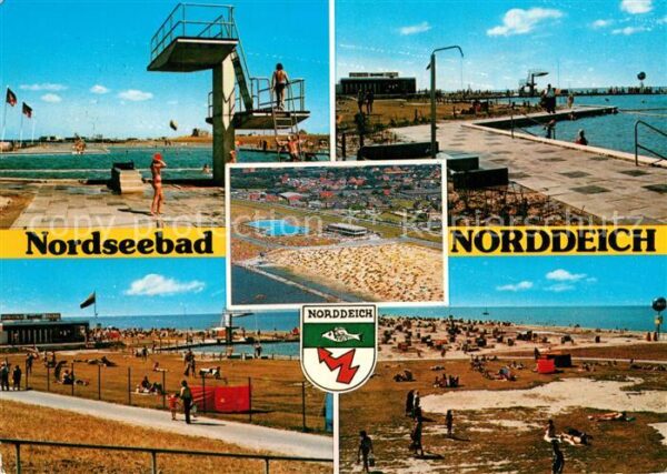 Norddeich Ostfriesland Freibad Strand Fliegeraufnahme
