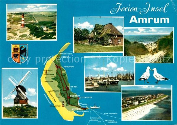 Amrum Friesenhaus Dünen Windmühle Hafen Fisch