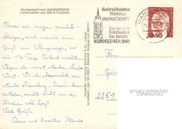 Wangerooge Nordseebad Nordseeinsel Fliegeraufnahme aus 1000 m – Bild 2