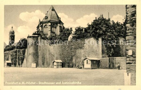 Hoechst Main Stadtmauer Justiniuskirche