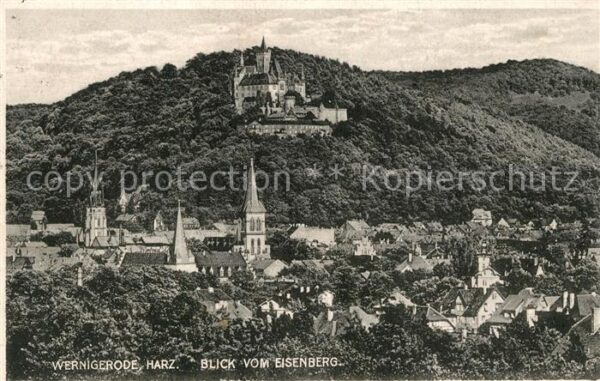 Wernigerode Harz Blick vom Eisenberg