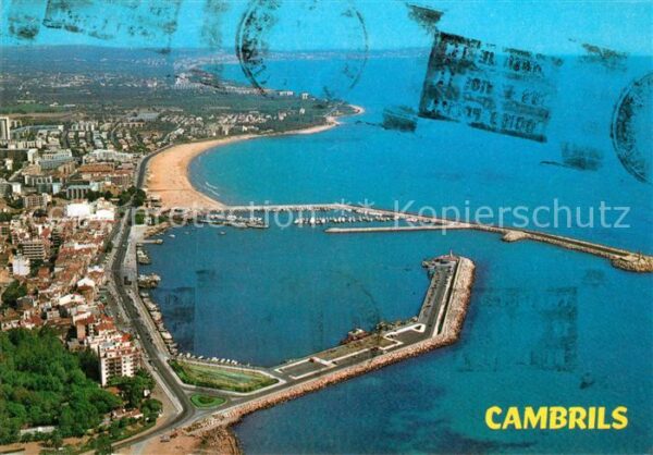 Cambrils Fliegeraufnahme mit Hafen und Strand