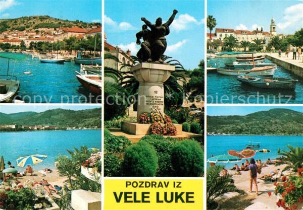 Vela Luka Strand Hafen Denkmal