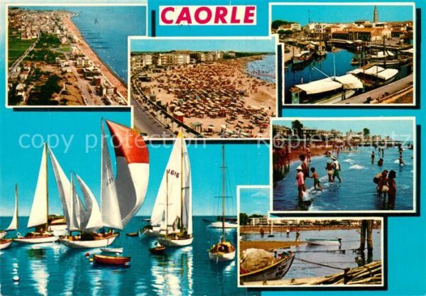 Caorle Venezia Fliegeraufnahme Strand Hafen Segelboote