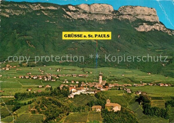 St Pauls Fliegeraufnahme im Überetscher Weinbaug