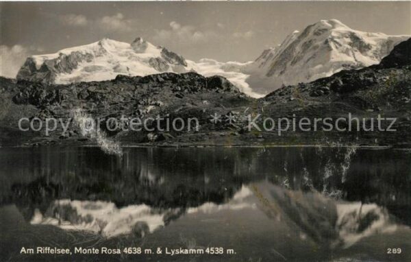 Riffelsee Tirol Seepartie mit Monte Rosa und Lyskamm