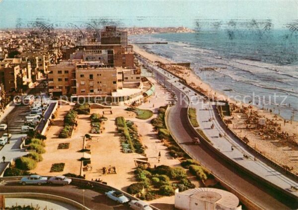 Tel Aviv London Square with Old Jaffa in the Bac