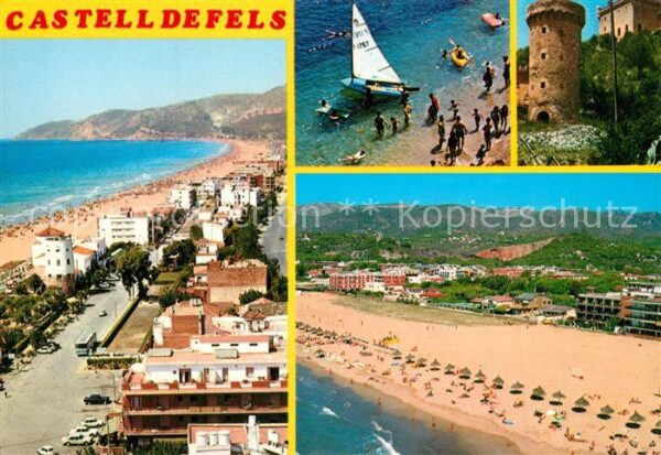 Castelldefels Strandpartien Castell Fliegeraufnahme