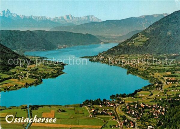 Ossiachersee Fliegeraufnahme mit Steindorf Stiegl Bo