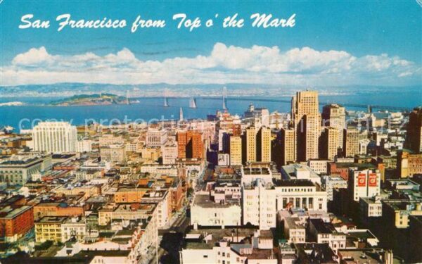 San Francisco California from Top of the Mark from Nob Hill