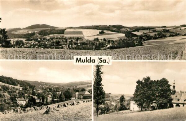 Mulda Sachsen Landschaftspanorama Ortsmotiv mit Kirch