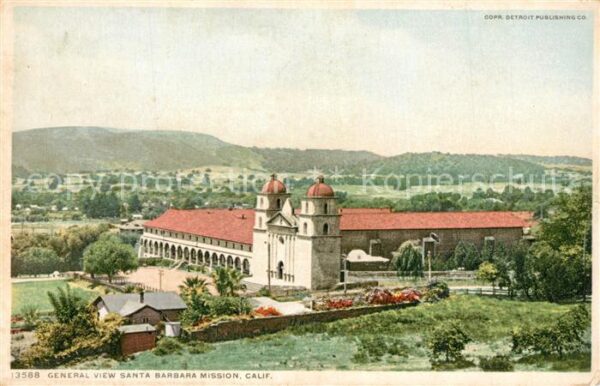 Santa Barbara California General view Santa Barbara Mission