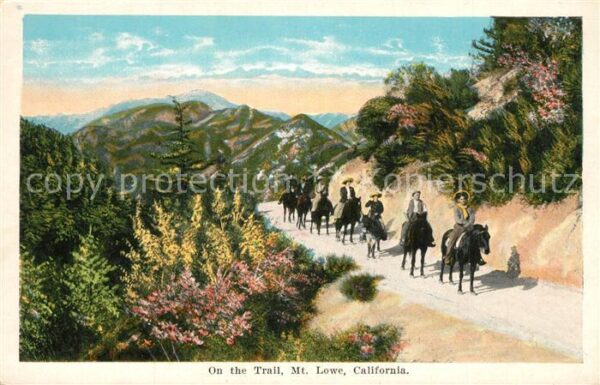 Mount Lowe California On the Trail Horses Künstlerkarte
