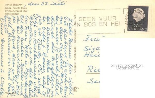 Amsterdam Niederlande Anne Frank Huis Gracht Bootstour – Bild 2