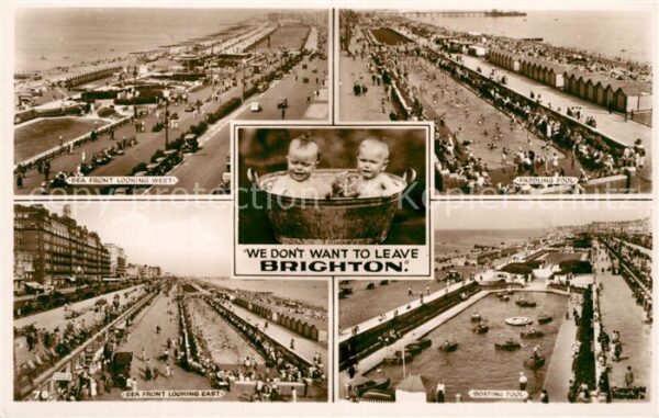 Brighton Hove Sea Front looking West and East Paddlin