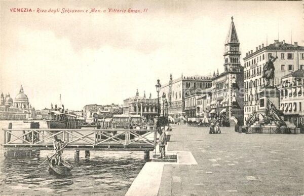 Venezia Venedig Riva degli Schiavonie e Monumento a Vit