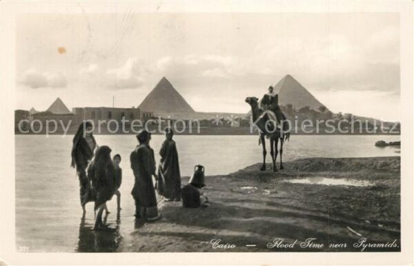 Cairo Egypt Flood Time near Pyramids