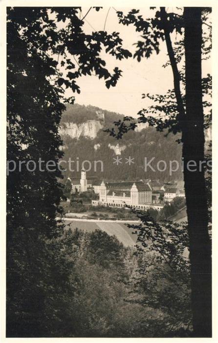 Beuron Donautal Durchblick zum Kloster Schwäbische Alb